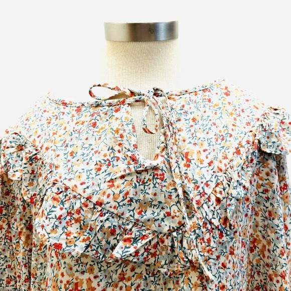 NWT SONOMA Women Long Sleeve Keyhole Neck Pullover Floral Shirt Plus Size 4X - Picture 2 of 11